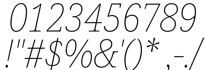 Noto Serif SemiCondensed Thin Italic Font OTHER CHARS