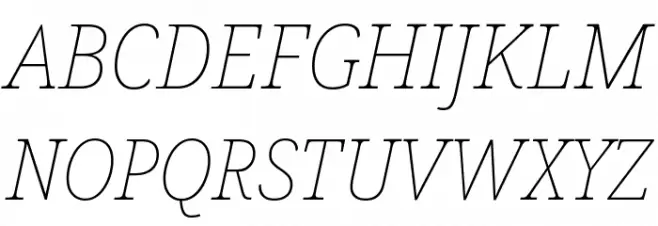 Noto Serif SemiCondensed Thin Italic Font Litere mari