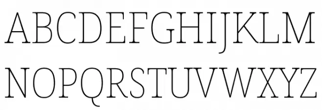 Noto Serif SemiCondensed Thin Schriftart Groß