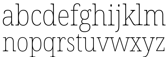 Noto Serif SemiCondensed Thin Font LOWERCASE