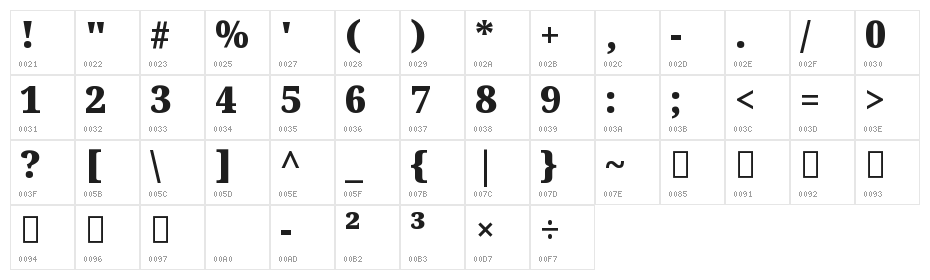 Noto Serif Tamil Black Character Map
