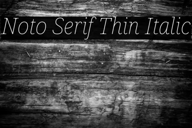 Noto Serif Thin Italic Font examples