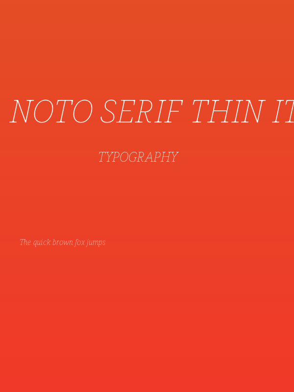 Noto Serif Thin Italic Poster