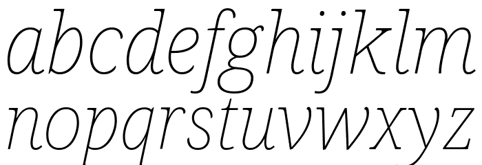 Noto Serif Thin Italic Font LOWERCASE