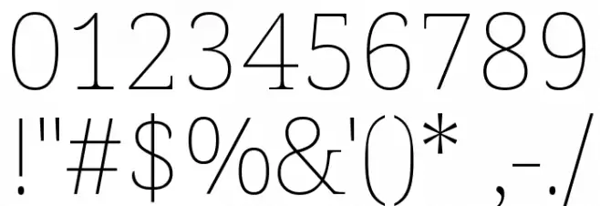 Noto Serif Thin Font OTHER CHARS