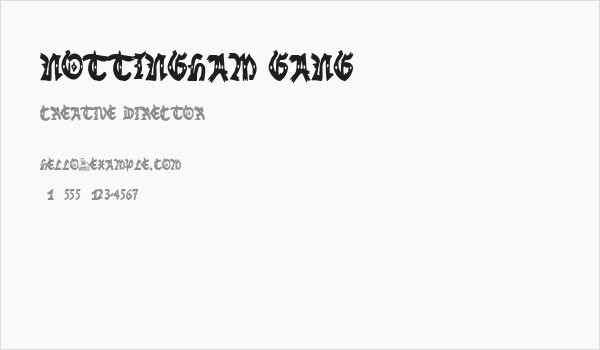 Nottingham Gang Business Card