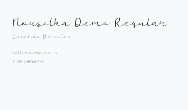 Nousilka Demo Regular Business Card