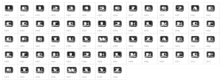 Nouveau Flat Negative Regular Character Map
