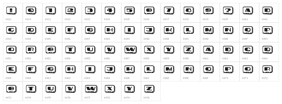 Nouveau Flat Regular Character Map