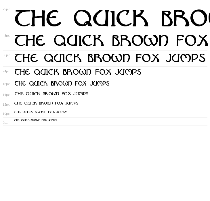 Nouveau Uncial Caps Waterfall