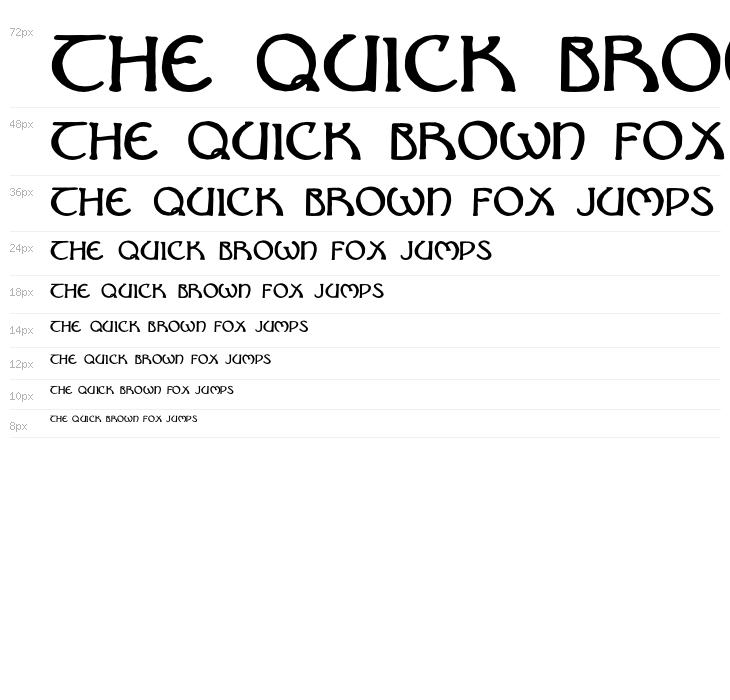 Nouveau Uncial Caps Waterfall