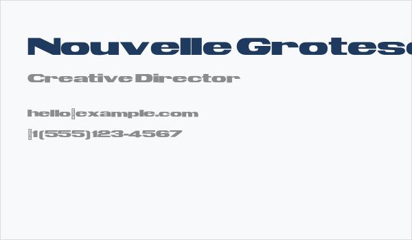 Nouvelle Grotesquerie Regular Business Card