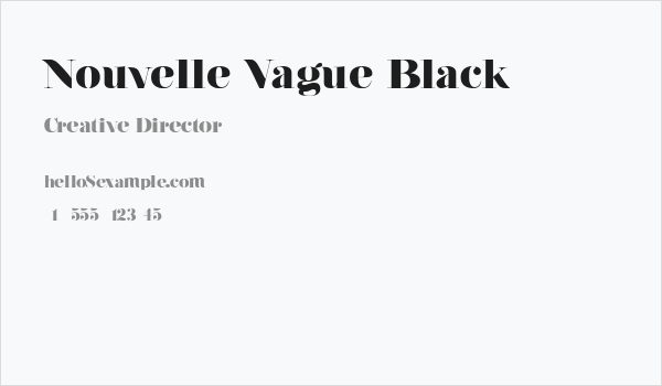 Nouvelle Vague Black Business Card