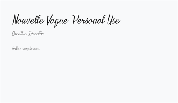Nouvelle Vague Personal Use Business Card