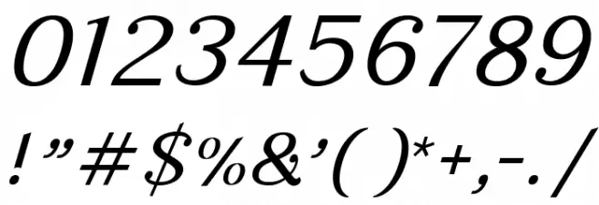 Nova Classic Italic Font OTHER CHARS