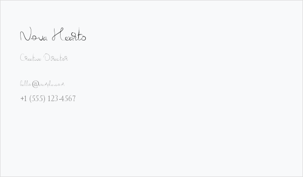 Nova Hearts Business Card