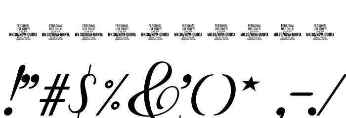 Nova Quinta PERSONAL USE Regular Font OTHER CHARS
