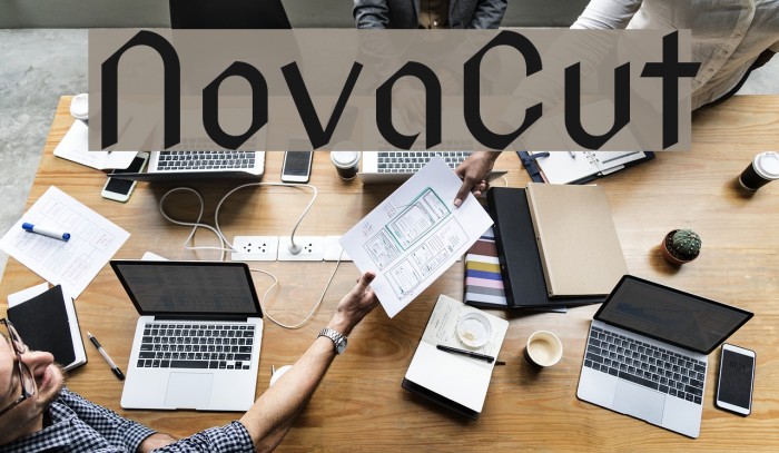 NovaCut Font examples