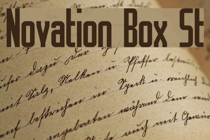 Novation Box St Font examples