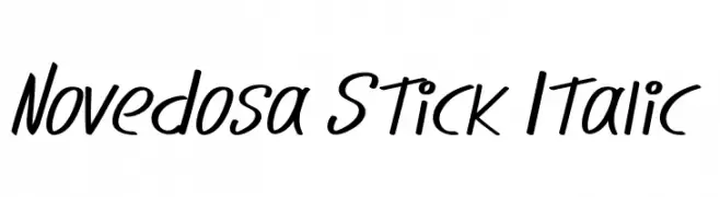 Novedosa Stick Italic  Скачать бесплатные шрифты