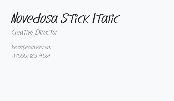 Novedosa Stick Italic Business Card