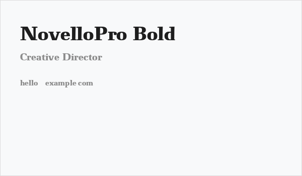 NovelloPro-Bold Business Card