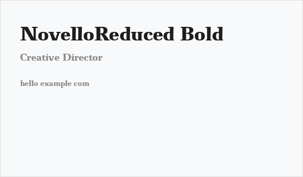 NovelloReduced-Bold Business Card