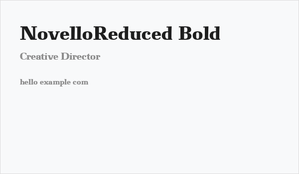 NovelloReduced-Bold Business Card