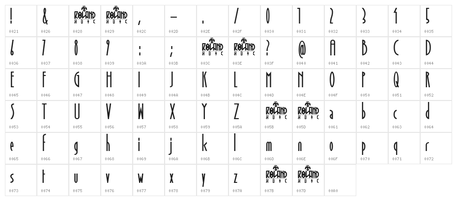 November Sky Demo Bold Character Map