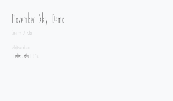 November Sky Demo Business Card