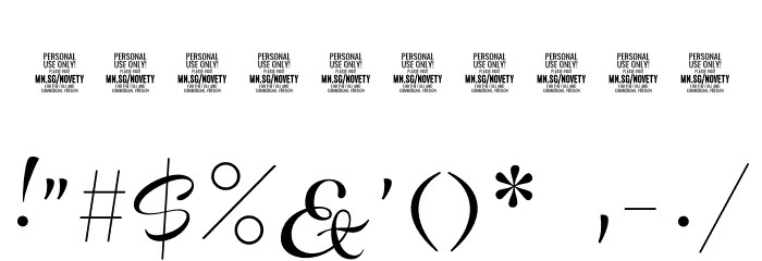Novety Script PERSONAL USE ONLY Regular Font OTHER CHARS