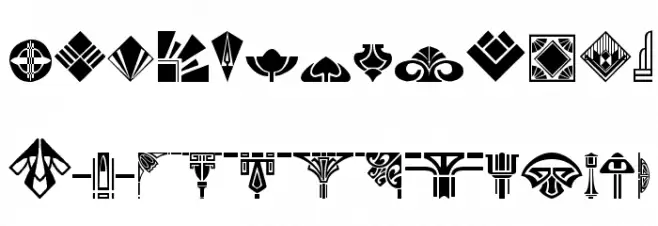 Novo Deco Ornaments Font LOWERCASE