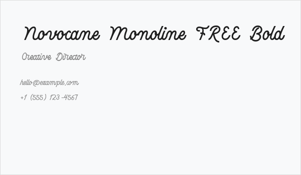 Novocane Monoline FREE Bold Business Card
