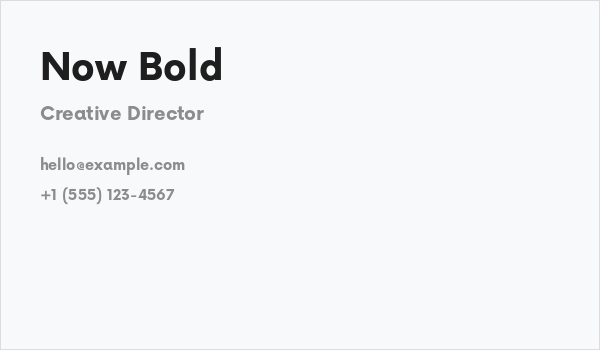 Now Bold Business Card