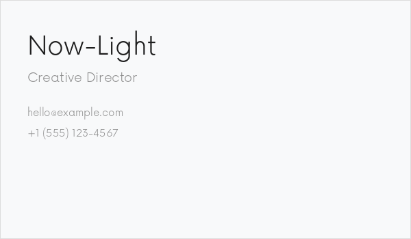Now-Light Business Card