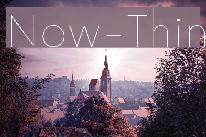 Now-Thin Font examples