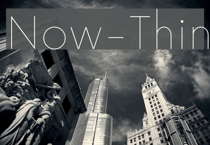 Now-Thin Font examples