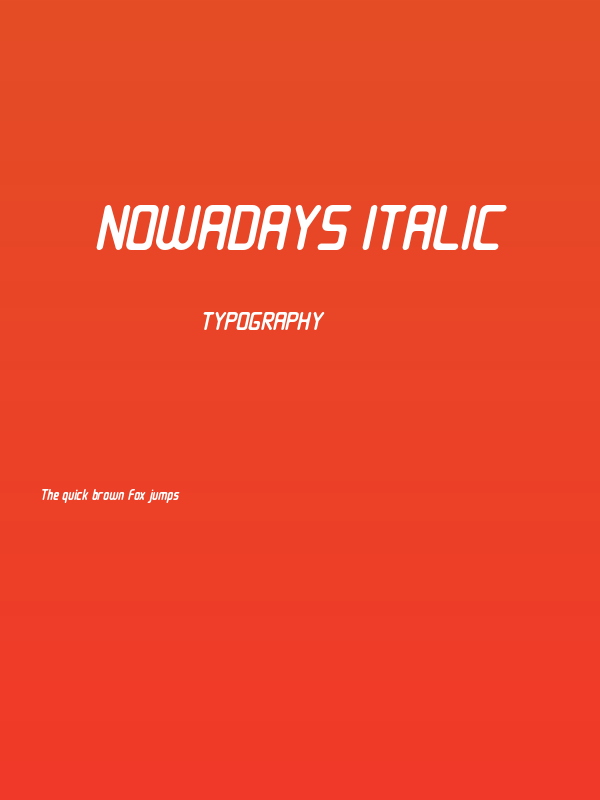 Nowadays Italic Poster
