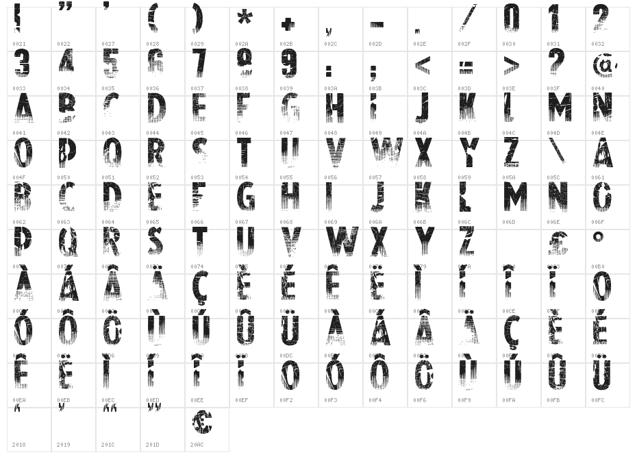Nowharehouse Character Map