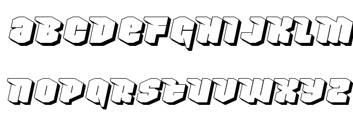 Nowy Geroy 4F Shadow Italic Font LOWERCASE
