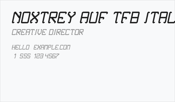 Noxtrey Auf tfb Italic Business Card