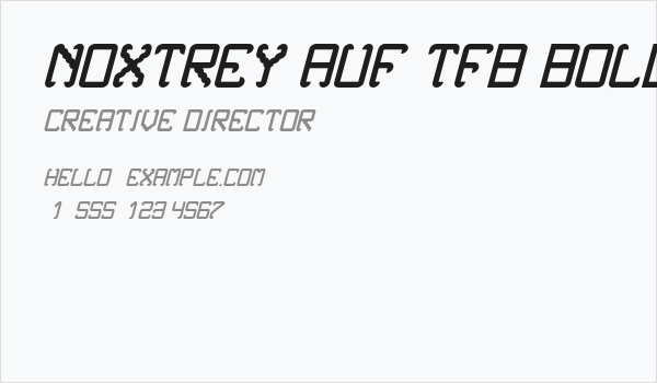 Noxtrey Auf tfb bold Italic Business Card
