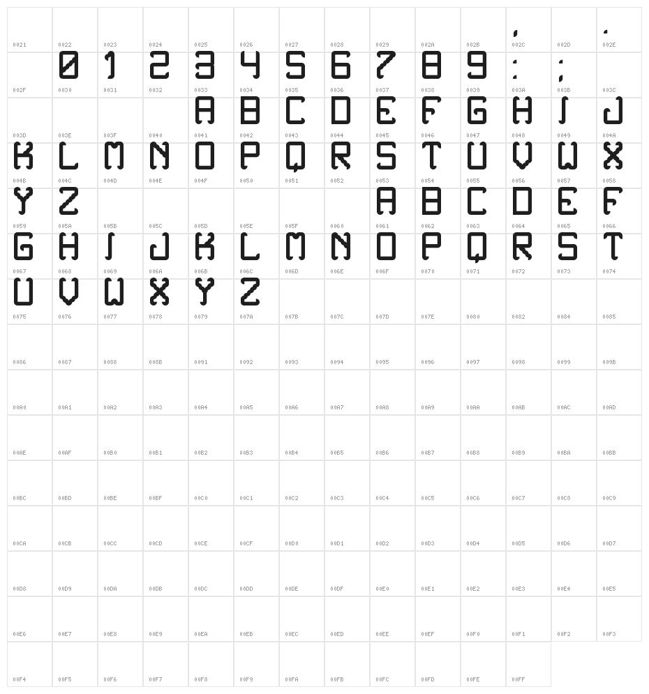 Noxtrey Auf tfb bold Character Map