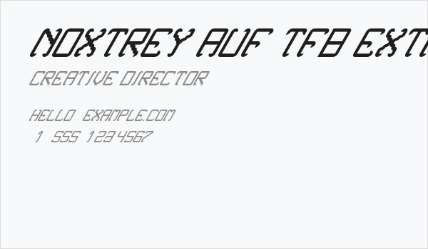 Noxtrey Auf tfb extra Italic Business Card