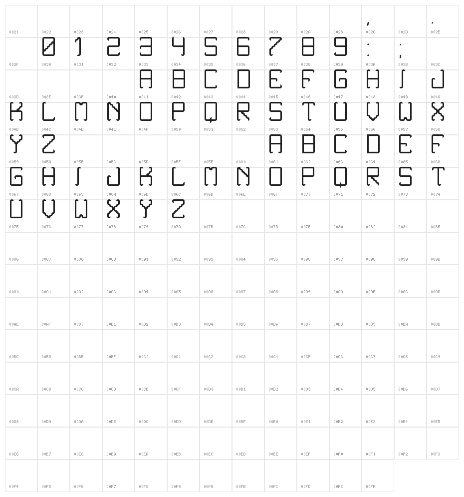 Noxtrey Auf tfb light Character Map