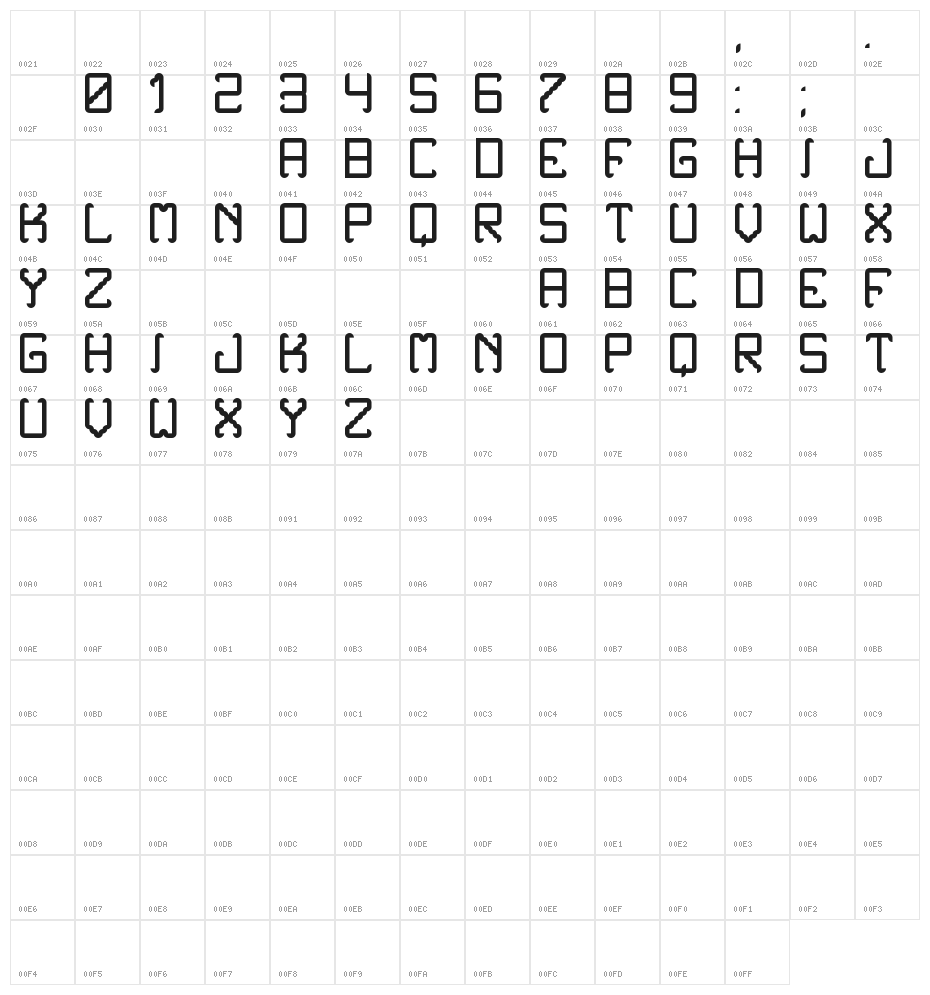 Noxtrey Auf tfb Character Map