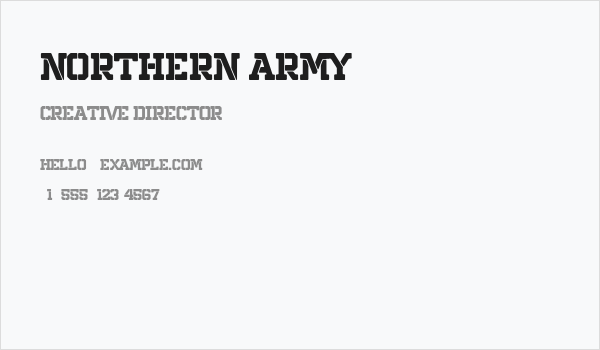northern army Business Card