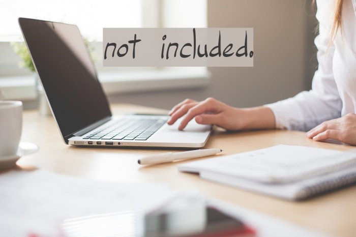 not included. Font examples