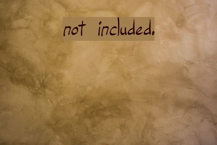 not included. Font examples