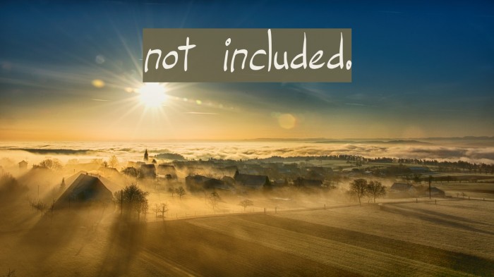 not included. Font examples